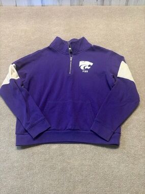 Victoria’s Secret PINK Kansas State Wildcats Quarter Zip Bling K-State med 0832